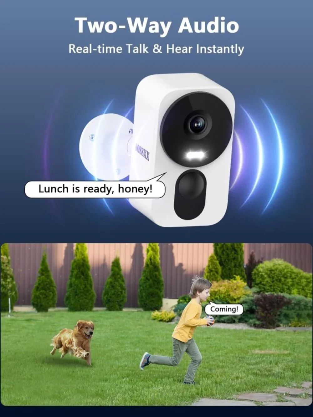 Wireless 4MP Solar Security Camera - AI Motion Detection, Night Vision, 2-Way